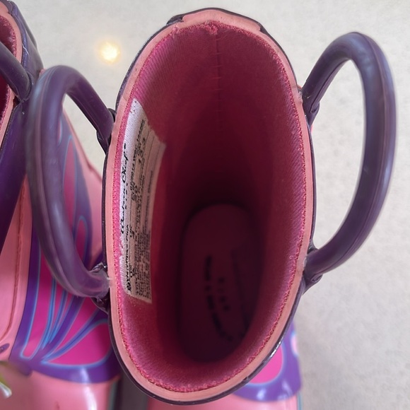 NWT Western Chief Toddler Butterfly Pink Rain Boots Size 5 - Picture 9 of 10